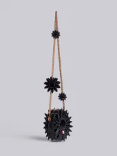 Flower Bag With Chain Shoulder Strap In Calf Leather