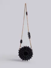 Flower Bag With Chain Shoulder Strap In Calf Leather