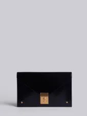 Folder Clutch In Black Calf Leather