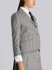 frayed checkered blazer