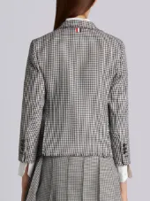 frayed checkered blazer