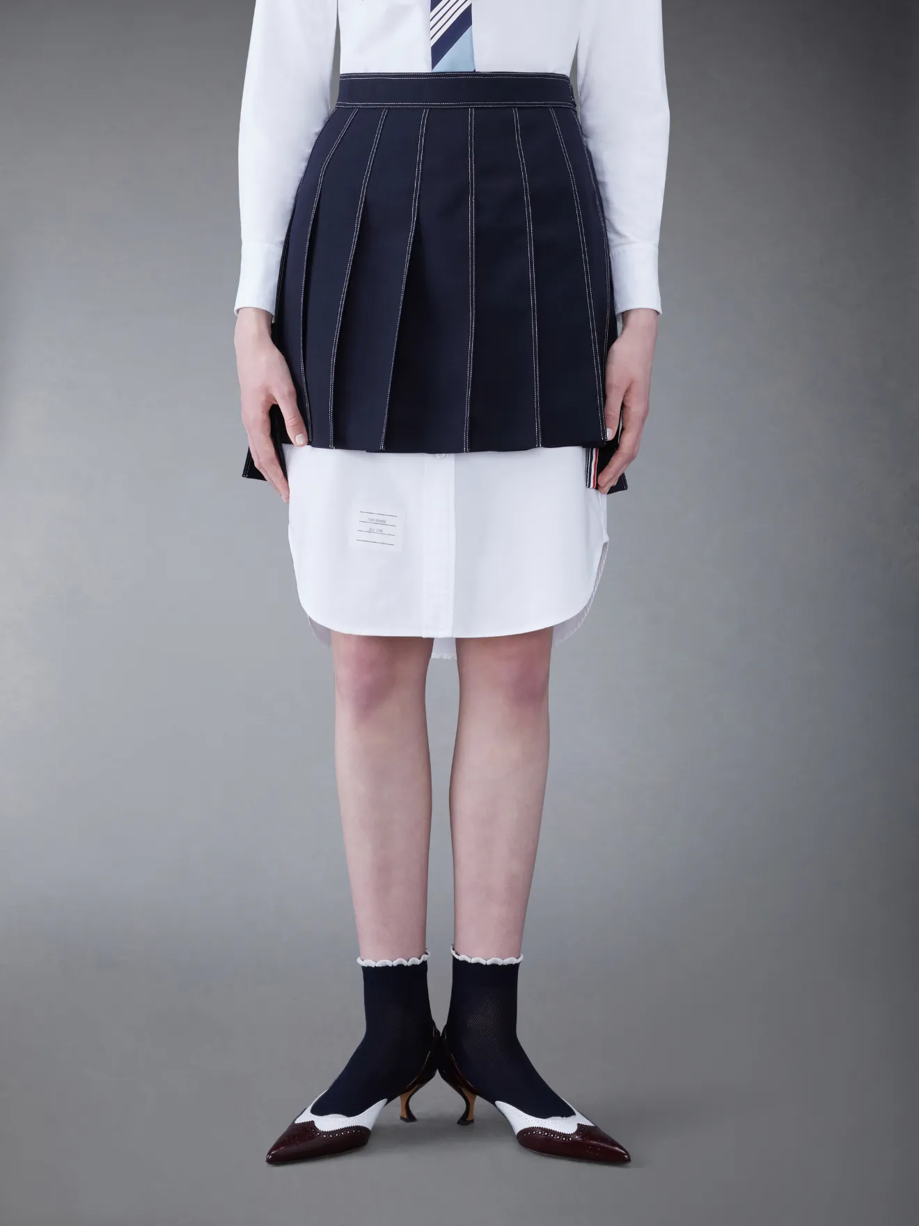 Fresco Mini Pleated Skirt | Thom Browne