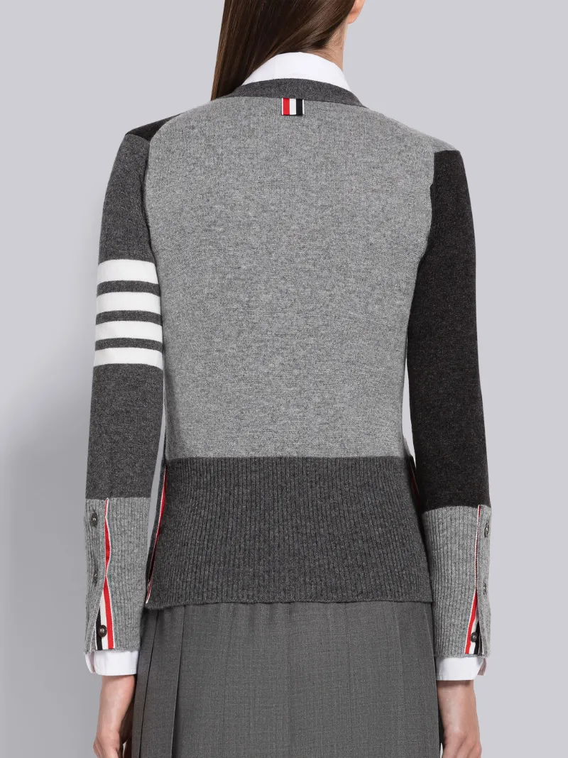 FUN-MIX CASHMERE 4-BAR V-NECK CARDIGAN
