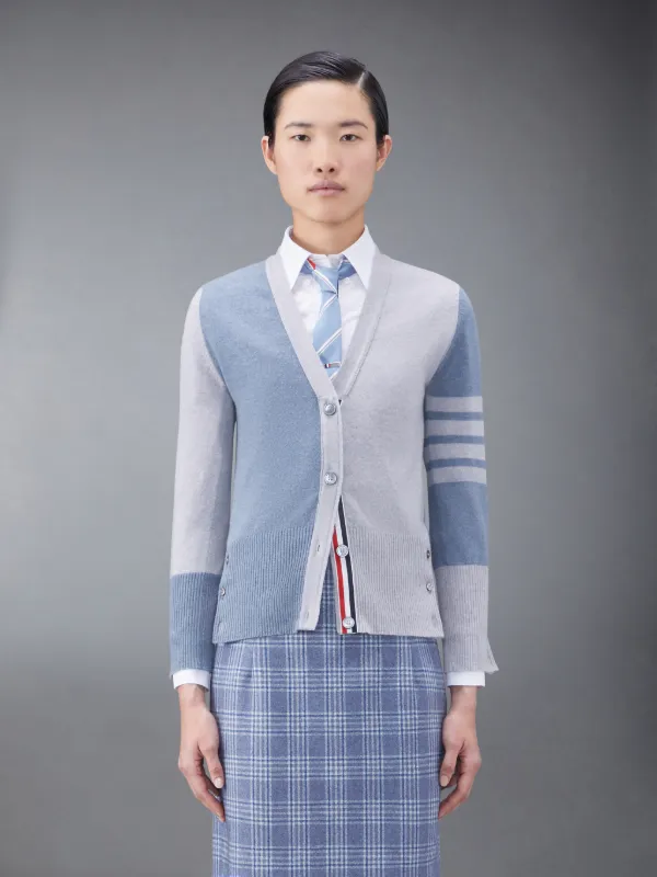 Fun-Mix Cashmere 4-Bar V-Neck Cardigan
