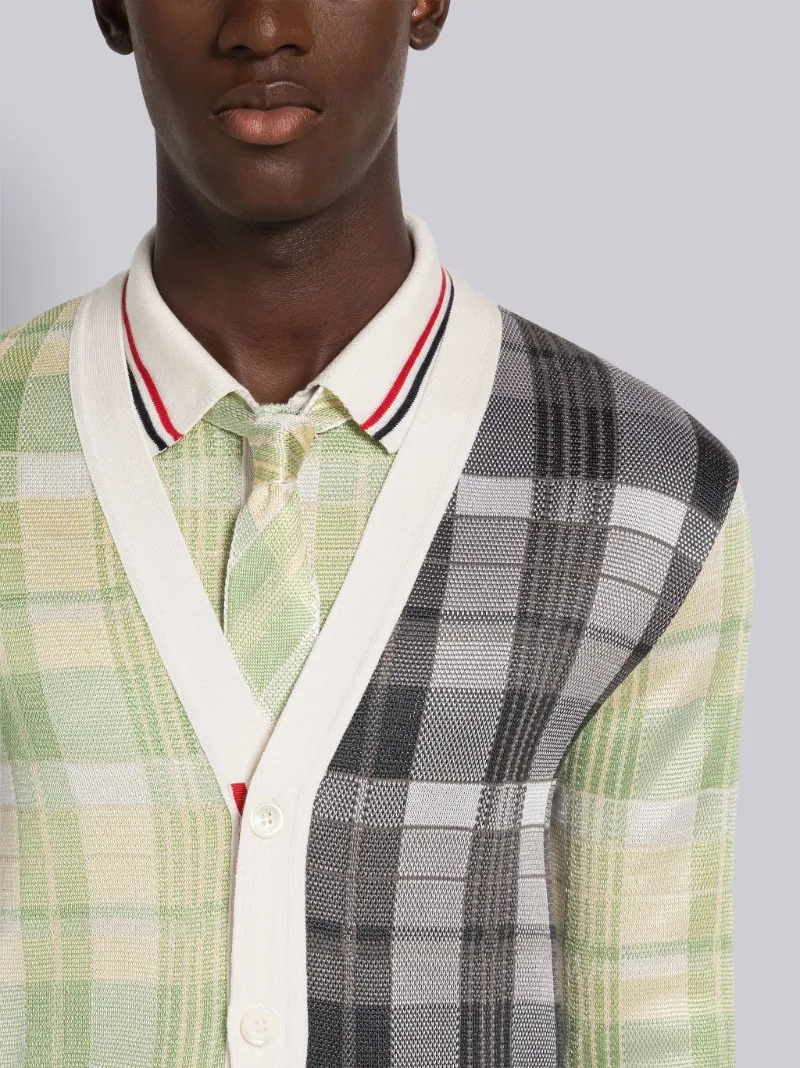 FUN-MIX FINE MERINO 4-BAR V-NECK CARDIGAN