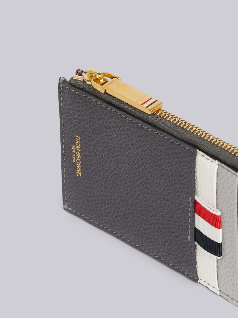 Fun-Mix Grey Pebbled Half-Zip Around Wallet