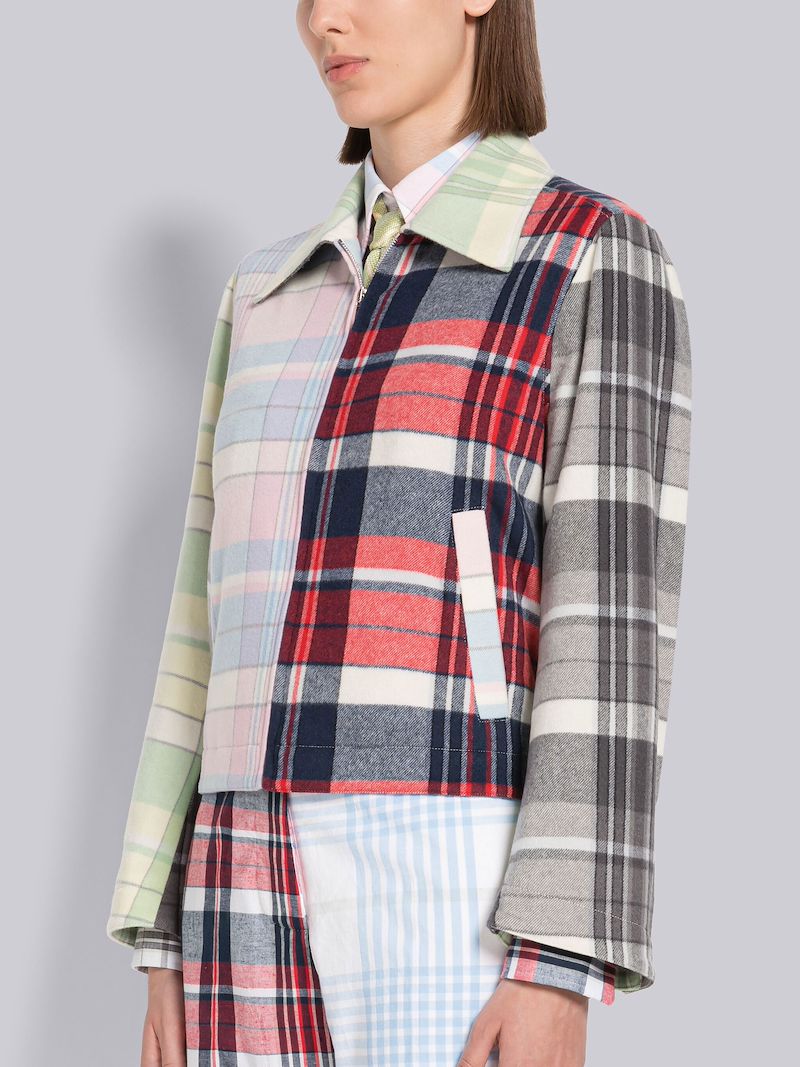 Fun-Mix Madras Cashmere Blouson Jacket