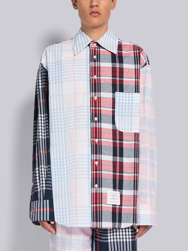 FUN-MIX MADRAS COTTON OVERSIZED SHIRT