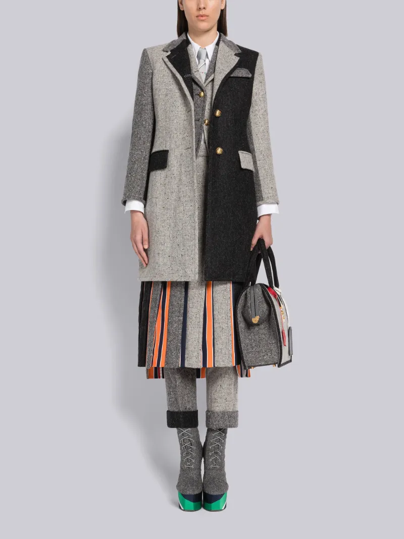 Fun-Mix Solid Donegal High Armhole Chesterfield Coat