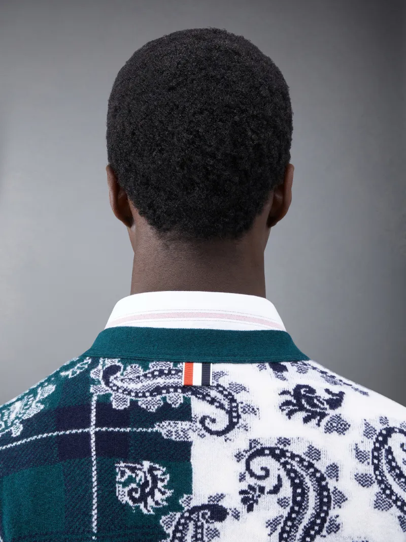 Fun-Mix Tartan Merino V-neck Cardigan | Thom Browne