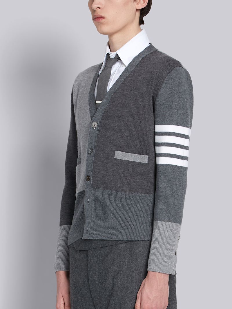 Fun-mixmilano Stitch Finemerino Wool 4-bar V-neck Cardigan