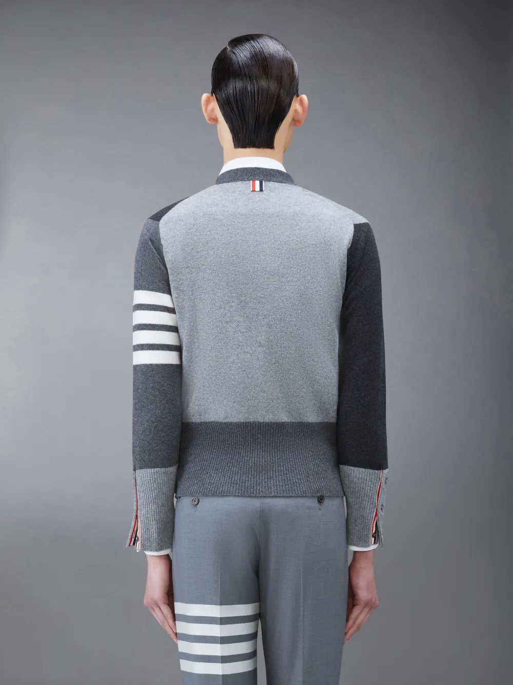Funmix Cashmere 4-Bar V-Neck Cardigan | Thom Browne