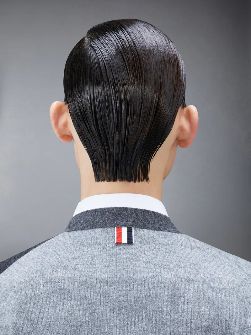 Funmix Cashmere 4-Bar V-Neck Cardigan | Thom Browne Funmix Cashmere 4-Bar V-Neck Cardigan | Thom Browne