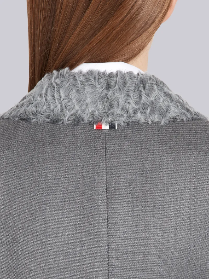 Fur Collar Elongated Chesterfield