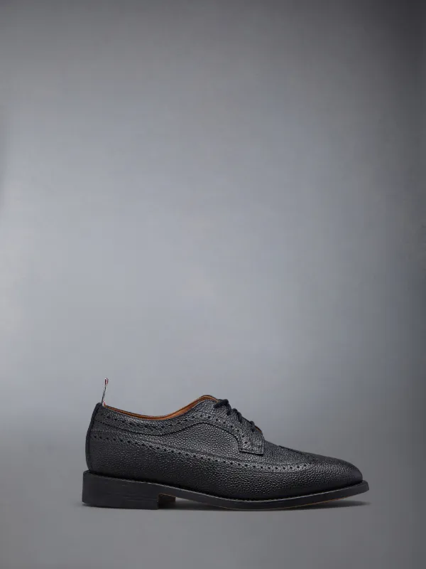 grain-textured leather oxfords