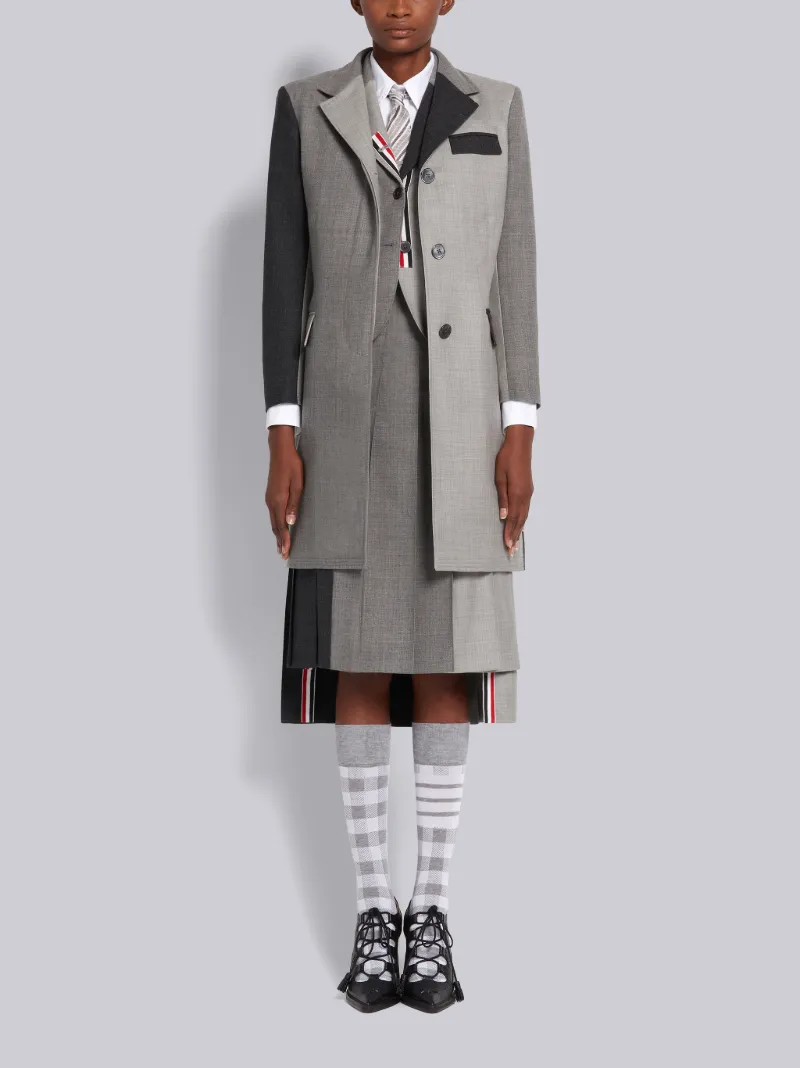 Grey Fun-Mix Wool 2 Ply Fresco High Armhole Jacket