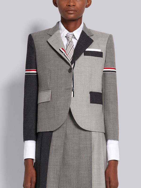 Grey Fun-Mix Wool 2 Ply Fresco High Armhole Jacket