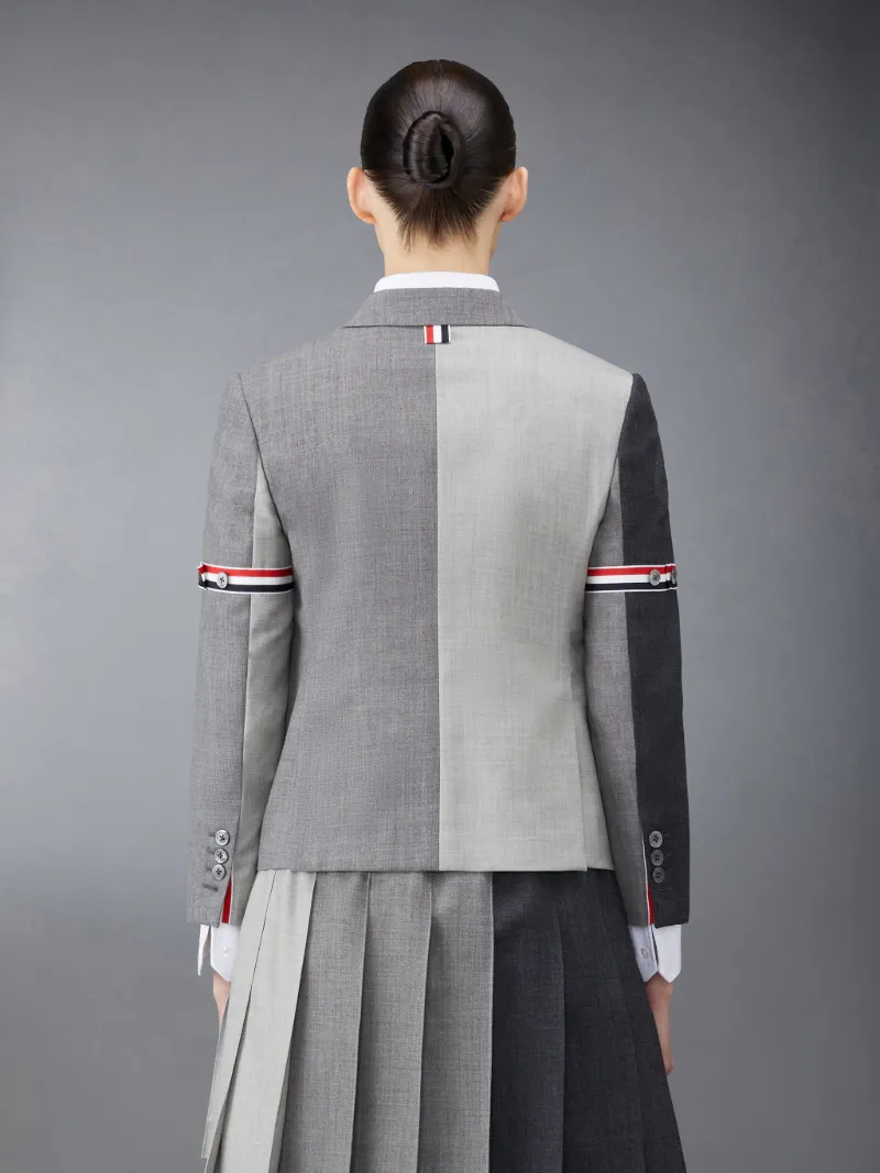 Grey Fun-Mix Wool 2 Ply Fresco High Armhole Jacket Grey Fun-Mix Wool 2 Ply Fresco High Armhole Jacket