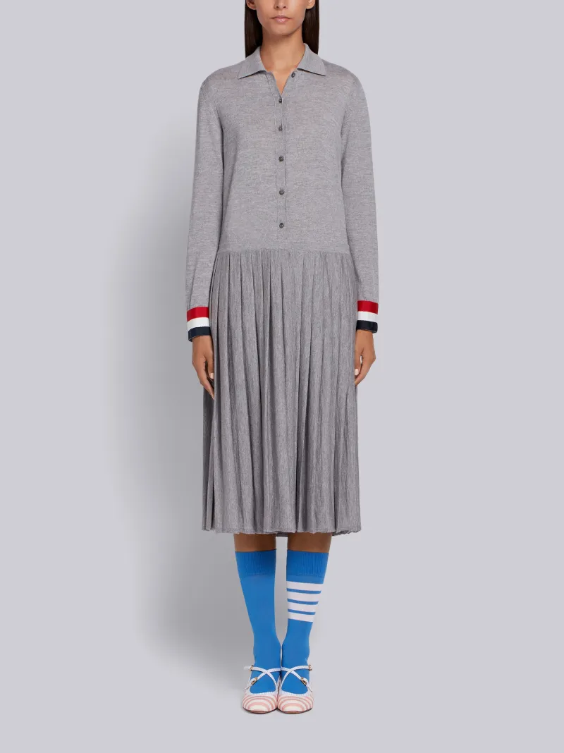 Pleated Polo Dress