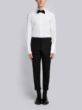 Grosgrain-Tipped Bicolor Skinny Trouser In Shetland Wool