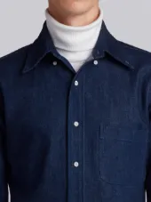 Half Sleeve Shirt With Low Rise Skinny Jumpsuit In Washed Denim