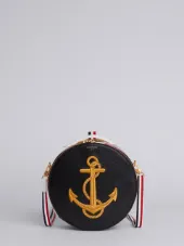 卵石纹亮面小牛皮船锚刺绣HAT BOX包