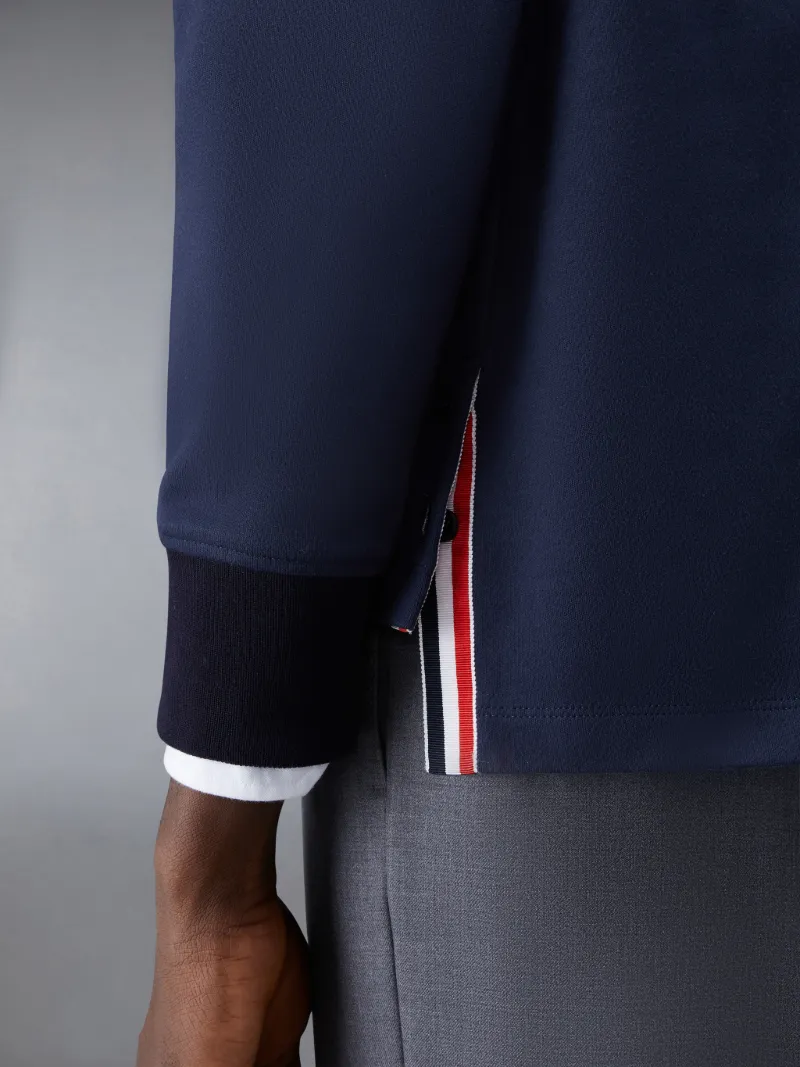 Heavy Jersey and Cotton Twill Rugby Hoodie Thom Browne