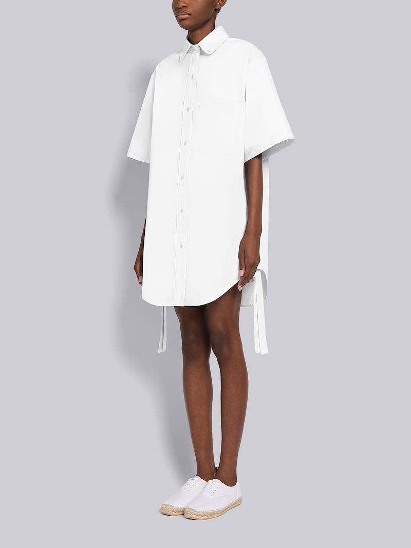 Heavy Poplin Gathered Supersized Mini Shirt Dress