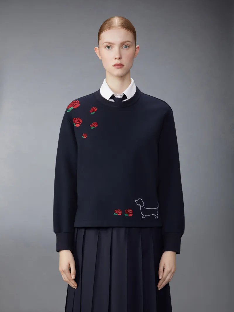 Hector-embroidered cotton sweatshirt | Thom Browne