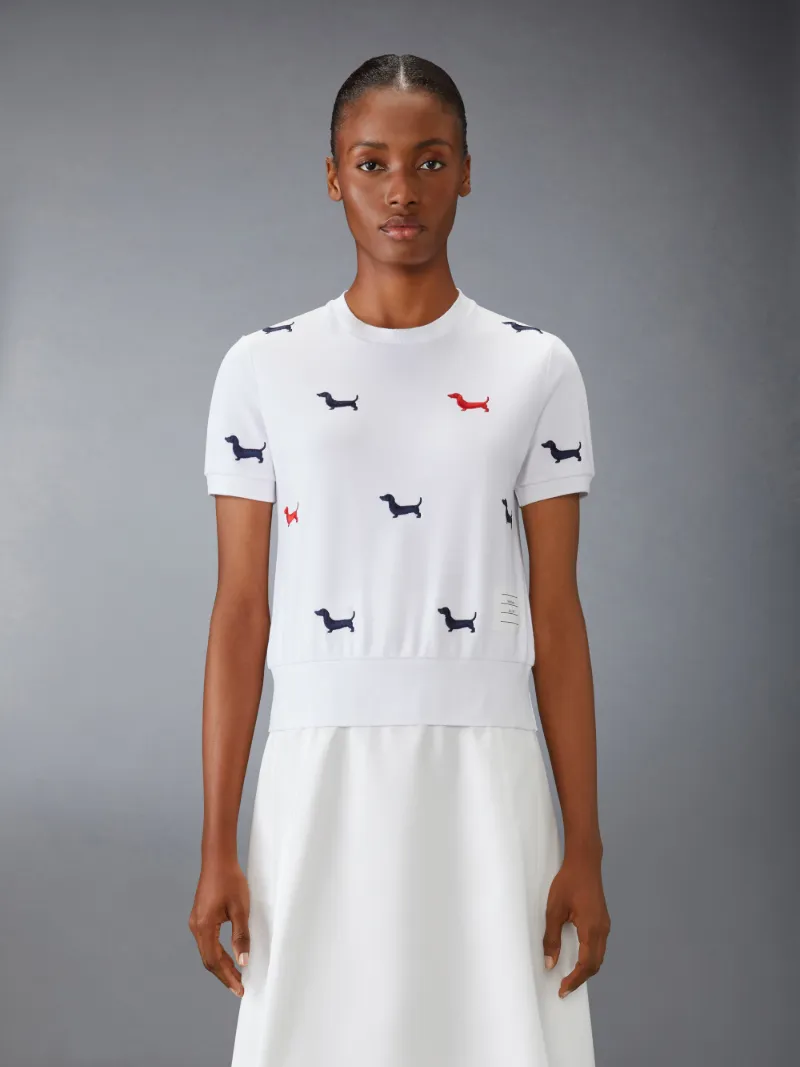 コットン ミラノ半袖 HECTOR Tシャツホワイト | Thom Browne 公式 