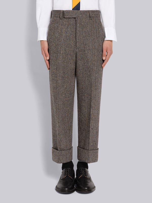 Herringbone Belt Loop Sack Trouser