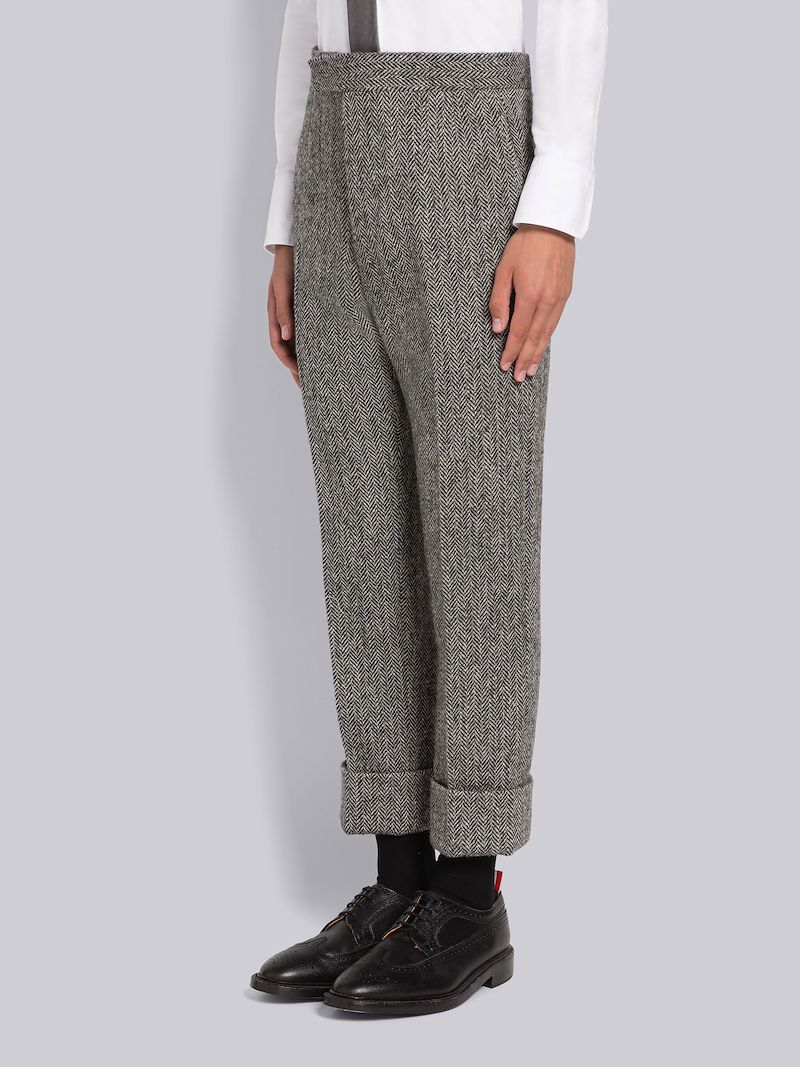 Herringbone Harris Tweed Classic Backstrap Trouser