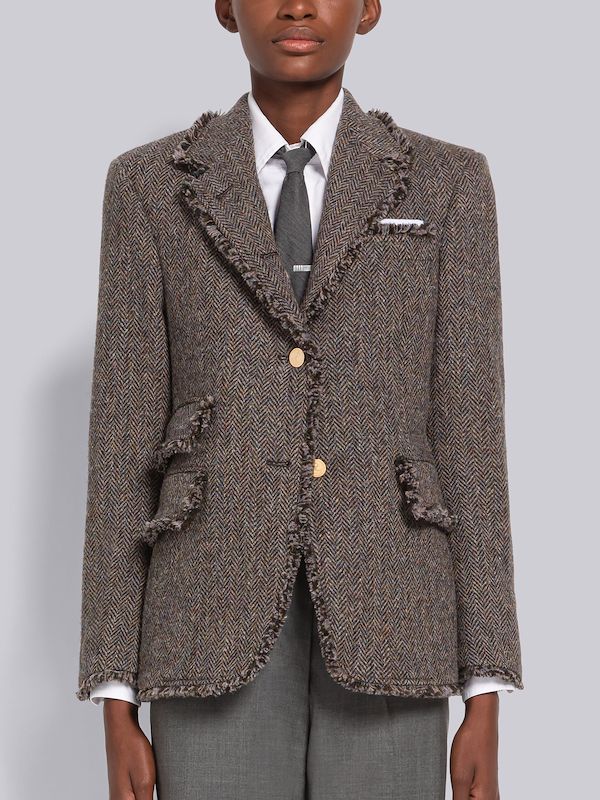 Herringbone Harris Tweed Single Vent Sport Coat