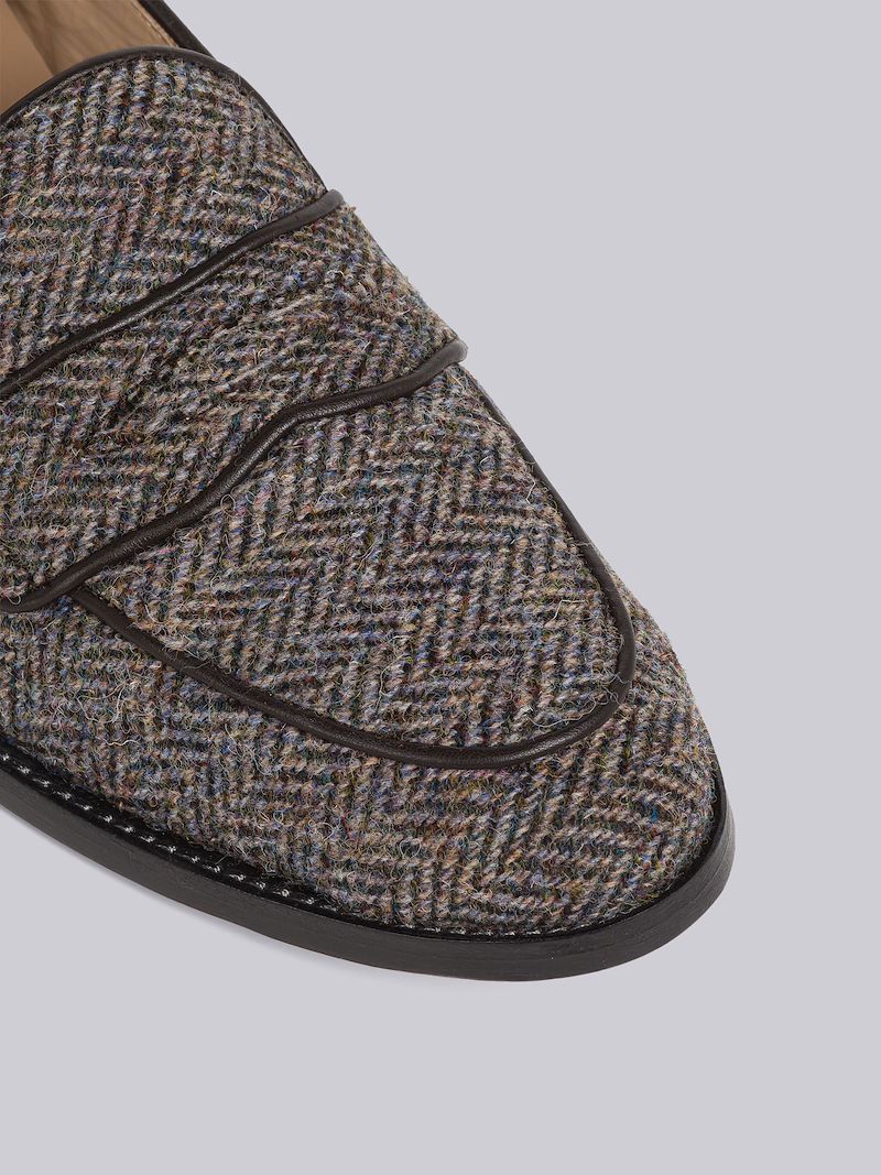 Herringbone Harris Tweed Varsity Penny Loafer