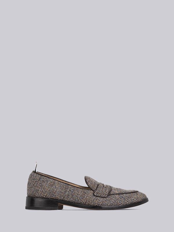 Herringbone Harris Tweed Varsity Penny Loafer