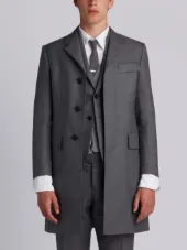 High Armhole Chesterfield Overcoat In Super 120’s Twill