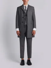High Armhole Chesterfield Overcoat In Super 120’s Twill