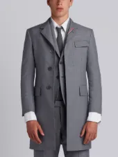 High Armhole Chesterfield With Red, White And Blue Selvedge Placement In School Uniform Plain Weave