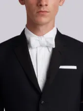 High Armhole Single Breasted Sport Coat With Red, White And Blue Selvedge Arm Placement & Silk Failly Lapel In School Uniform Plain Weave
