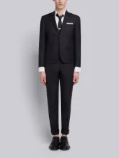 High Armhole Suit With Tie And Low Rise Skinny Trouser In Super 120’s Twill