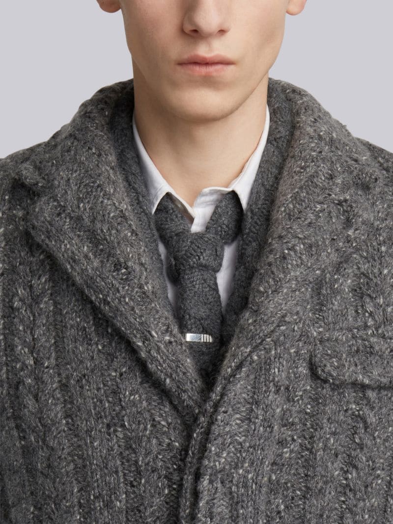 Horseshoe-Knit Wool Chesterfield Overcoat