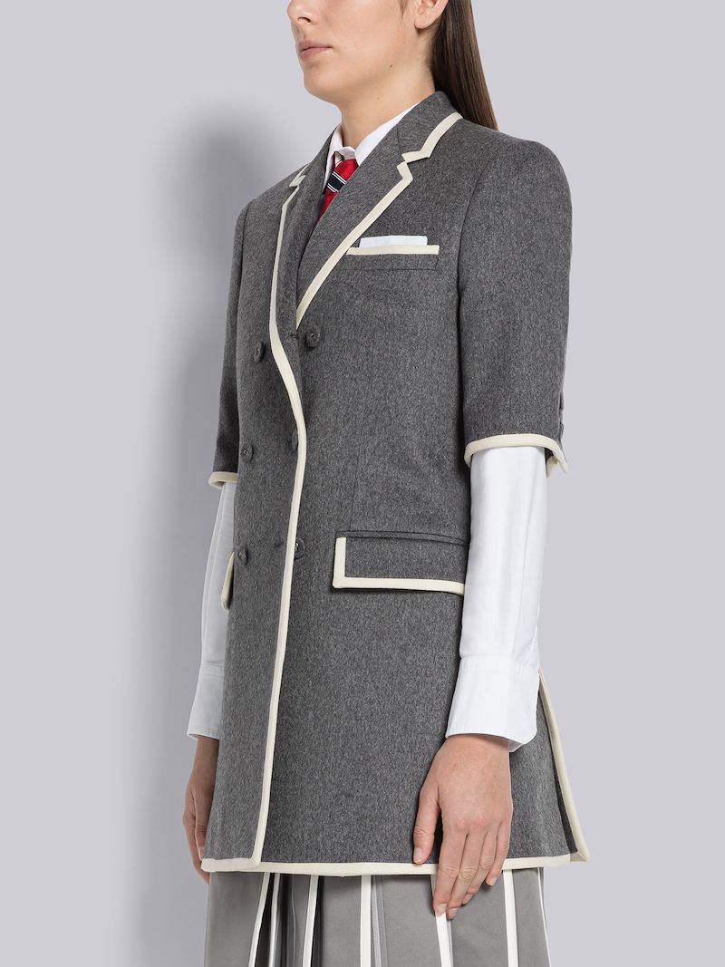 Jacket Weight Cashmere Short Sleeve Long Sport Coat