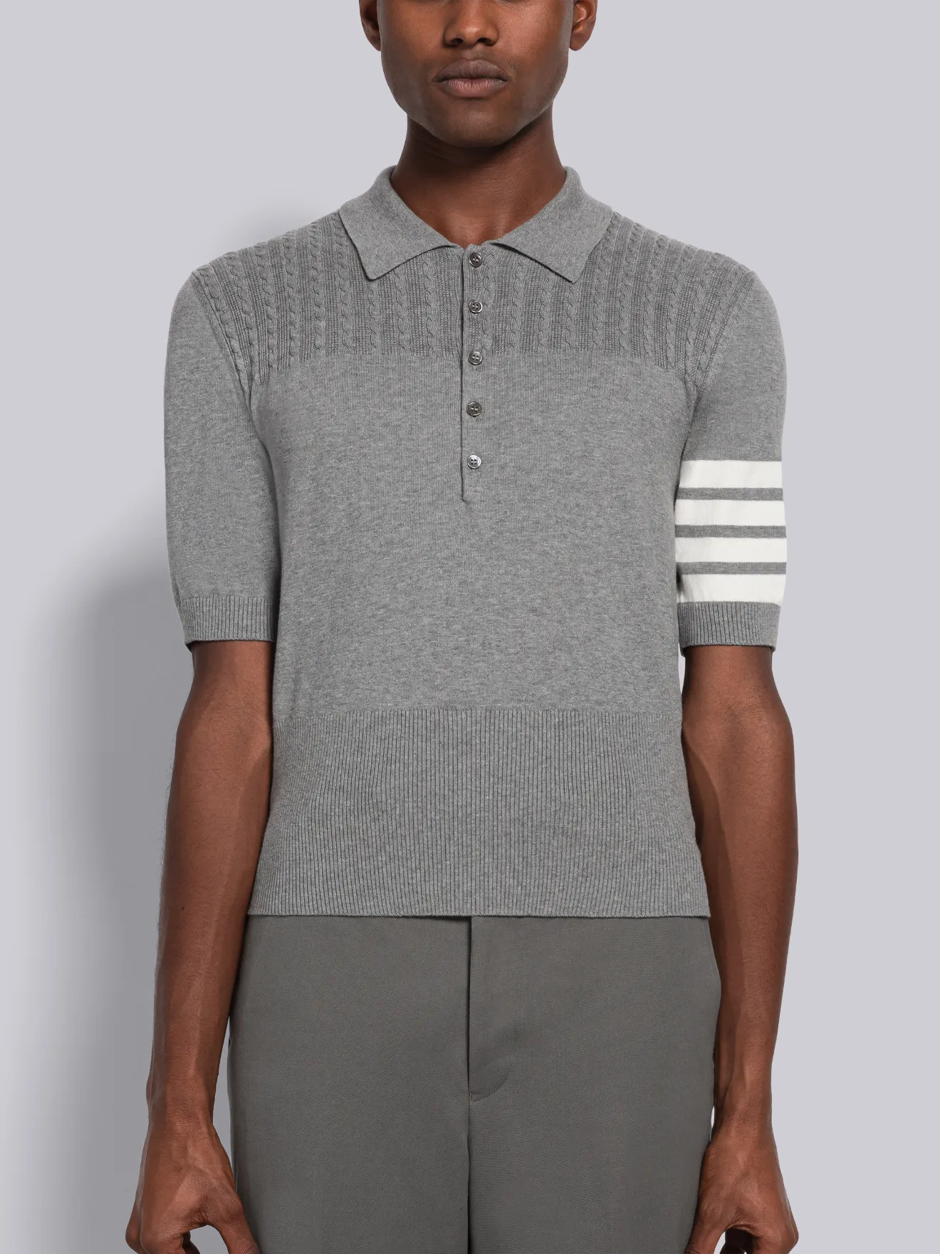 Jersey Stitch 4 Bar Short Sleeve Polo Thom Browne