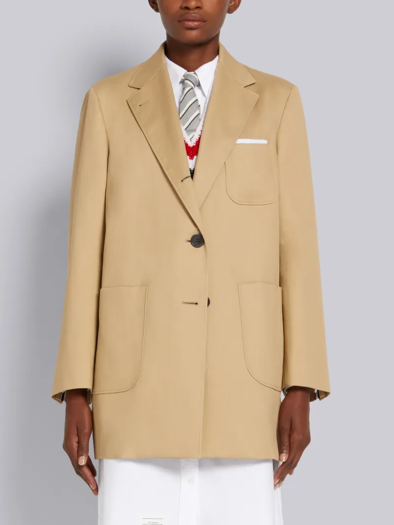 Khaki Mackintosh Oversized Cropped Sack Overcoat | Thom Browne