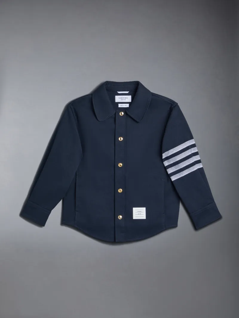 キッズ コットン 4BAR シャツジャケットブルー | Thom Browne 公式 