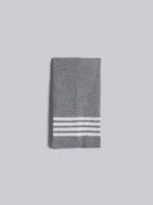 Baby Scarf With White 4-Bar Stripe In Light Grey Cashmere