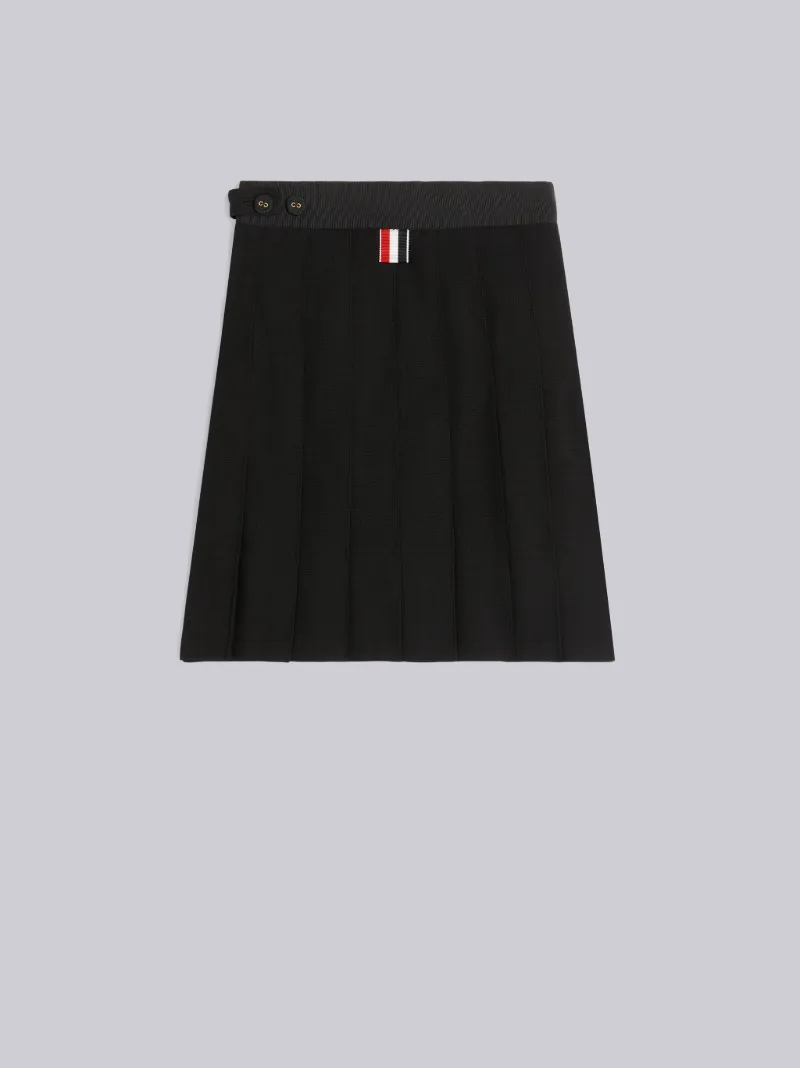 warehouse black kilt pleat mini dress