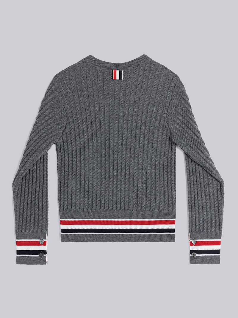cable-knit crew neck pullover