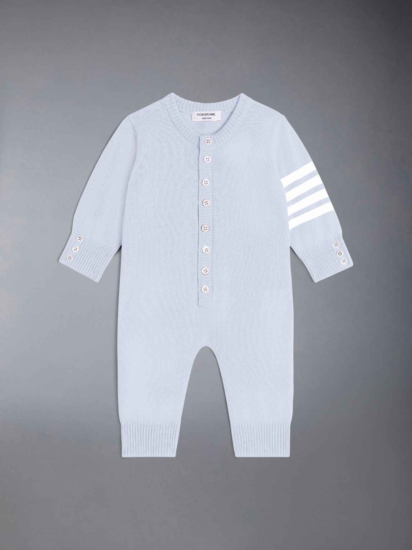 Cashmere 4-Bar Baby Onesie | Thom Browne