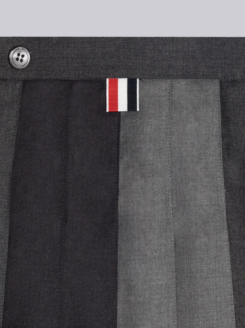 colour-block pleated skirt